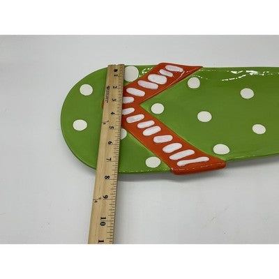 MSC Mainstreet Collection Flip Flop Platter Hand Painted 17 Inch Serving Tray