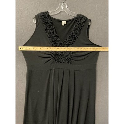 Madison Black Ruffle Detail Dress 3X Plus Women’s Sleeveless Elegant Style