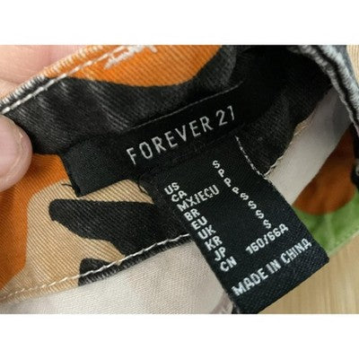 Forever 21 Cargo Pants Womens Small Multicolor Camo Jogger Pockets Streetwear
