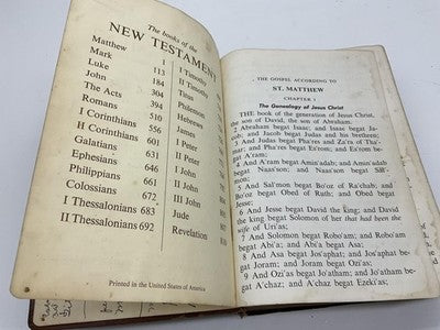 Holy Bible KJV New Testament Psalms Giant Print Royal Brown HC USA Vintage