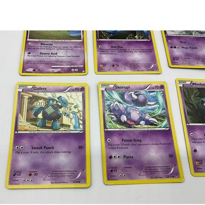 Pokemon Card Lot Psychic Type Zubat Golett Skorupi Woobat Gulpin TCG Bundle