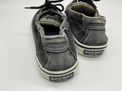 Sperry Shoes Mens 8.5 Gray Canvas Boat Top-Sider Memory Foam Lace Up Casual