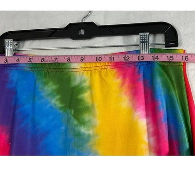 SHEIN Maxi Skirt Womens XL 12 Multicolor Rainbow Tie Dye Bodycon Festival Boho