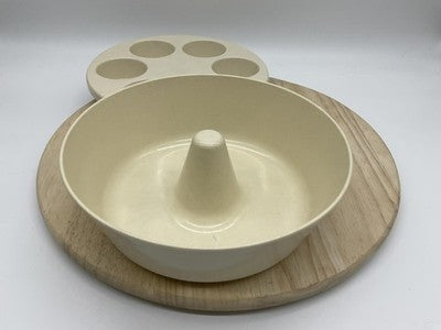 Microware Bundt Ring Cake Mold Pan 10 In Beige 2 Piece USA Microwave Bakeware
