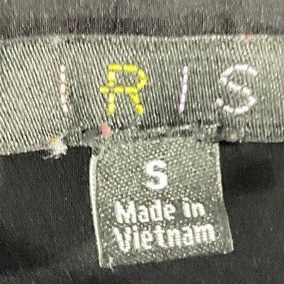 Iris Button Down Shirt Womens Small Black Long Sleeve Darted Tailored Top