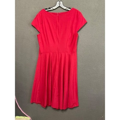 Dressystar Red Cocktail Bridesmaid Dress XL Cap Sleeve Fit Flare NWT