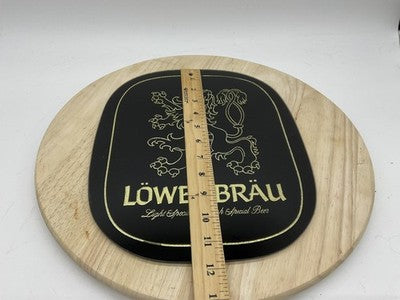 Lowenbrau Light & Dark Special Beer Advertising Sign Black Gold Plaque Vintage