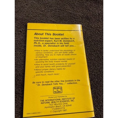 Dr. Donsbach Vitamins & Minerals Revised Booklet 1981 Health Info Booklet