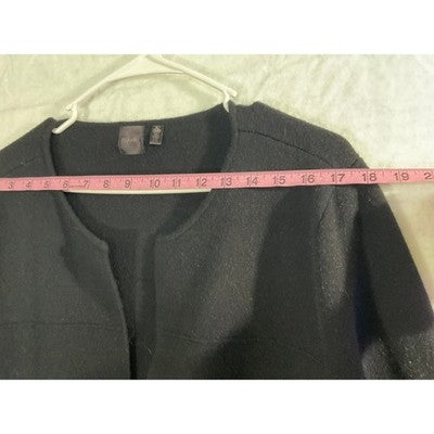 Rafaella Cardigan Sweater Womens XL Black Open Front Longline Knit Casual