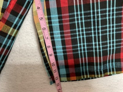 Evolution In Design Shorts Mens 36 Multicolor Plaid Bermuda Flat Front Pockets