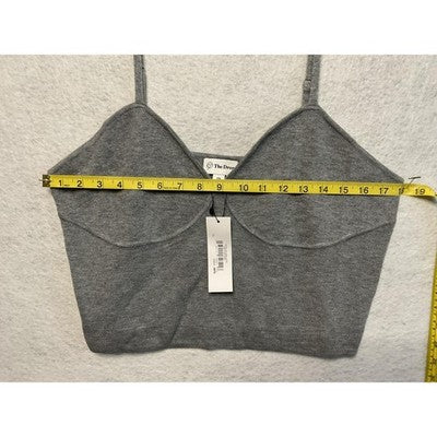The Drop Catalina Bralette Women 2XL Heather Grey Adjustable Strap Knit Crop Top