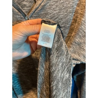 Signature Studio Women's Sweater XL - Grey/White, Front Tie, Button Closure