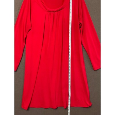 Chadwicks PXL Red Liquid Knit Dress Square Neck Stretch 90s Romantic