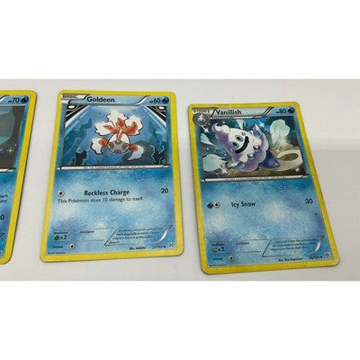 Pokemon Water Type Card Lot Squirtle Psyduck Goldeen Cubchoo Vanillish Energy