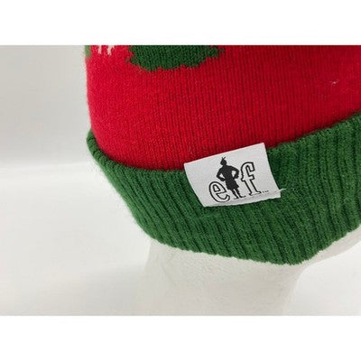 Elf Movie Beanie Hat Adult One Size Red Green Son of a Nutcracker Christmas Pom