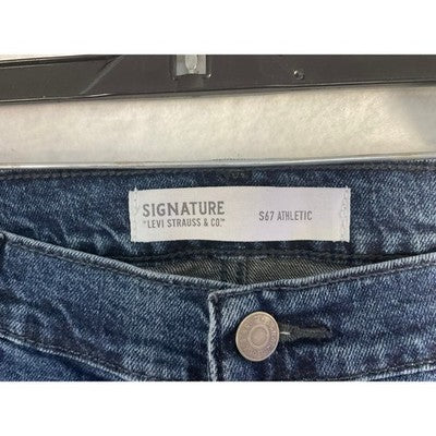 Signature by Levi Strauss & Co S67 Athletic Jeans Mens 40x28 Blue Stretch Denim