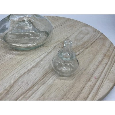 Clear Glass Liquor Bottle Decanter Squat Round with Stopper 750 ML Made in Italy