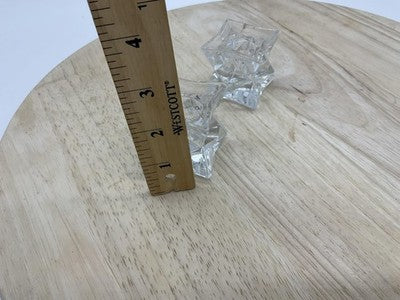 Clear Lead Crystal Candlestick Holders Set Of 2 Taper Candle USA Decor Tabletop