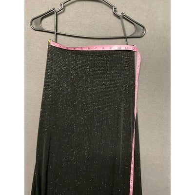 Glitter Sparkle Black Vintage Long Skirt Small Holiday Party Glam Goth READ