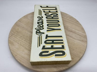 Ashland Please Seat Yourself Wall Sign Medium White Bathroom Humor Decor