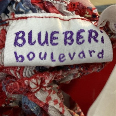 Blueberi Boulevard Dress Girls 12-18M Red Patchwork Handkerchief Hem Sundress