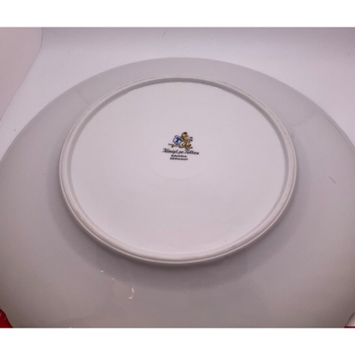 Vintage 10-Inch Königl. pr. Tettau Bavaria Plates Grey Floral Gold Trim Konigl