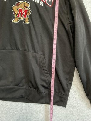 Maryland Terrapins Hoodie Sweatshirt Mens Large Black NCAA Football Colosseum