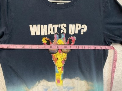 Wonder Nation Shirt Girls Large 10-12 Blue Ombre What's Up Giraffe Graphic Top
