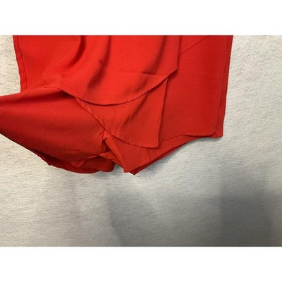 Dokotoo Romper Womens Large Red Sleeveless Layered Asymmetrical Dressy Overlay