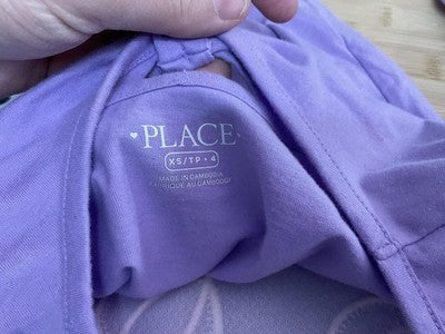 The Children's Place Shirt Girls 4 Purple Beautiful Unicorn Graphic Long Sleeve