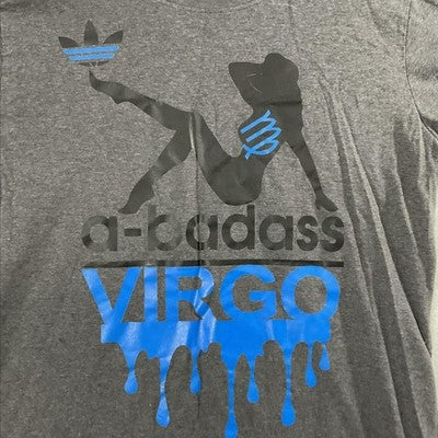 Virgo Shirt Mens Large Gray A-badass Virgo Nation Shana Graphic Tee Zodiac