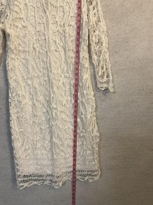 INC International Concepts Dress Womens 16W White Lace Crochet Sheath Midi Lined