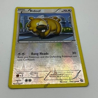 Pokemon Bidoof TCG Card Dragons Exalted 106/124 Reverse Holo Common 2012 BW