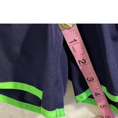 Nike Running Shorts Womens L Navy Blue Neon Green Dri-FIT Athletic Gym 548505