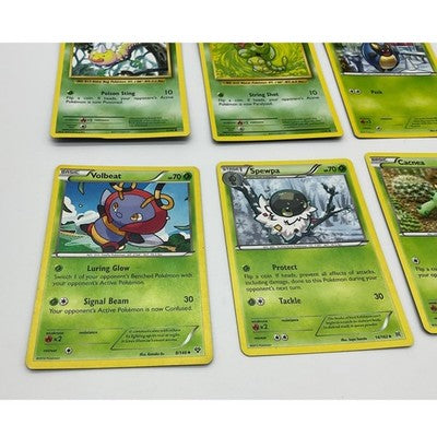 Pokemon TCG Card Lot 6ct Caterpie Karrablast Volbeat Spewpa Cacnea Grass Bug
