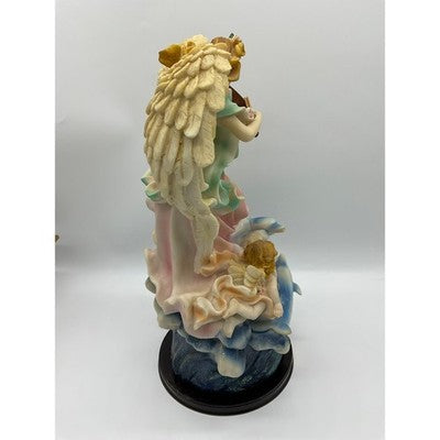 Goldenvale Collections Angel Figurine Large Pink Blue Violin Dolphin Cherub 16"