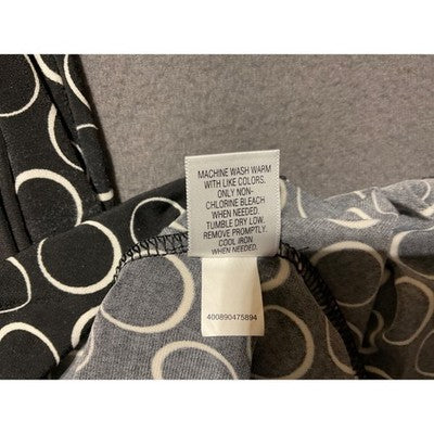 Apt. 9 Women's Black & White Geometric Faux Wrap Dress Size L Stretch Business