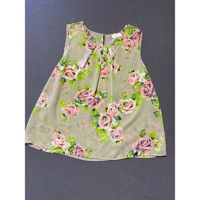 2 TOPS Bobbie Brooks Floral Tank Top/Emma James Maroon Sleeveless Size 1XL