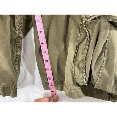 Cargo Shorts Mens 32 Olive Green Multi Pocket Zipper Accent Utility Outdoor