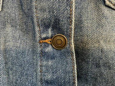 Fashion Nova Jacket Womens Medium Blue Denim Button Front Collared Pockets