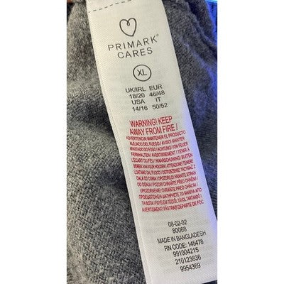 Primark Cares Sweater Women XL Grey Mock Neck Raglan Knit Pullover Basic