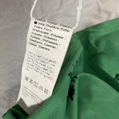 TANKANEO Cami Tank Top Womens Large Light Green Floral Ruffle Bow Lined Stretch