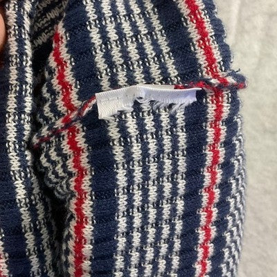 American Eagle Tank Top Womens XL Blue Red White Striped Ribbed Henley Shirt
