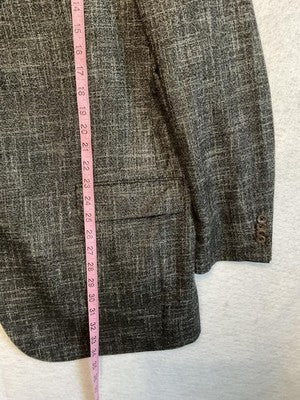 Jack Victor Sport Coat Mens 46L Gray Wool Bamboo Tweed Blazer Business Canada
