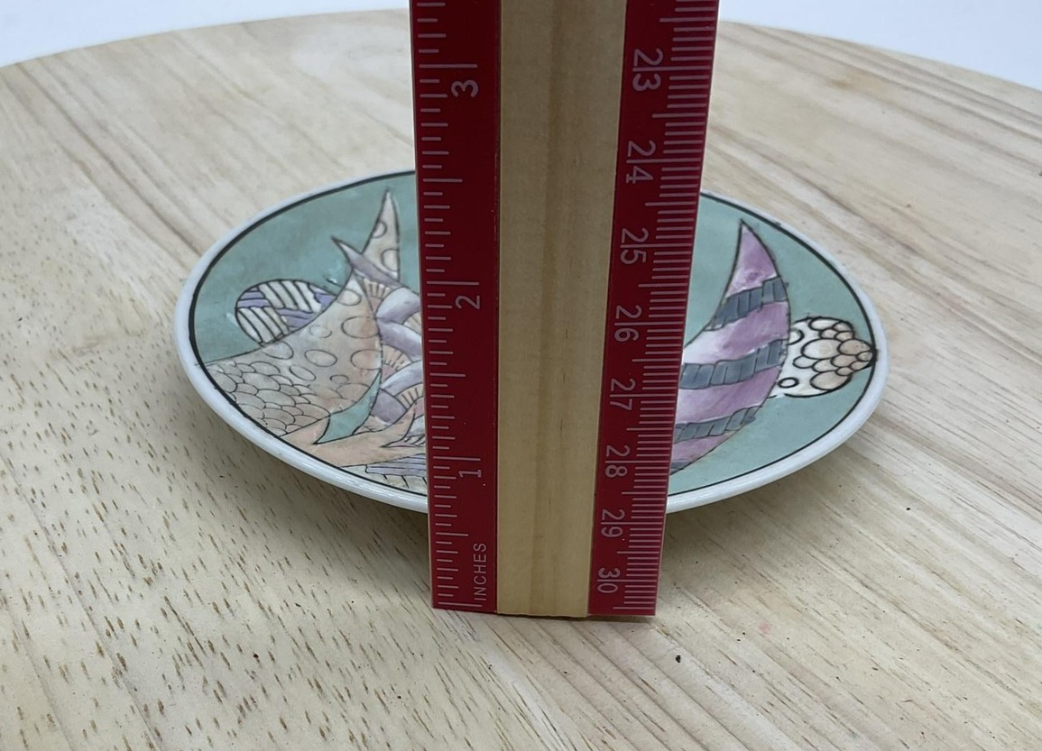 Dynasty Macau Hand Painted Decorative Plate Dish Abstract Leaves Art Design