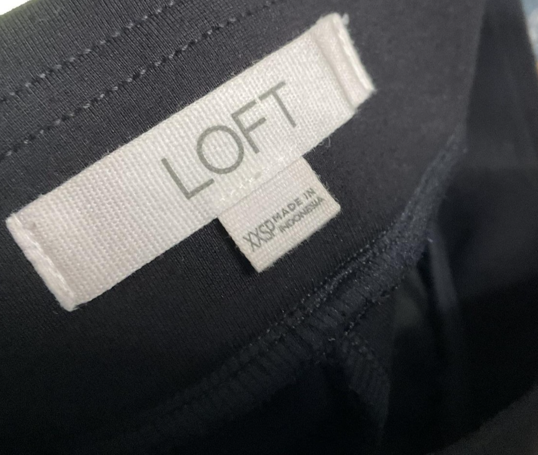 LOFT Pants Womens XXSP Black Ponte Ankle Pull On Slim Stretch Petites Career
