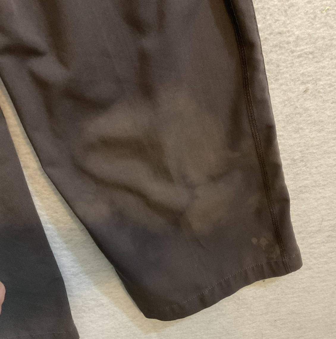 New Balance Track Pant Men XS Brown Elastic Waist Zip Pocket Hiking Straight Leg