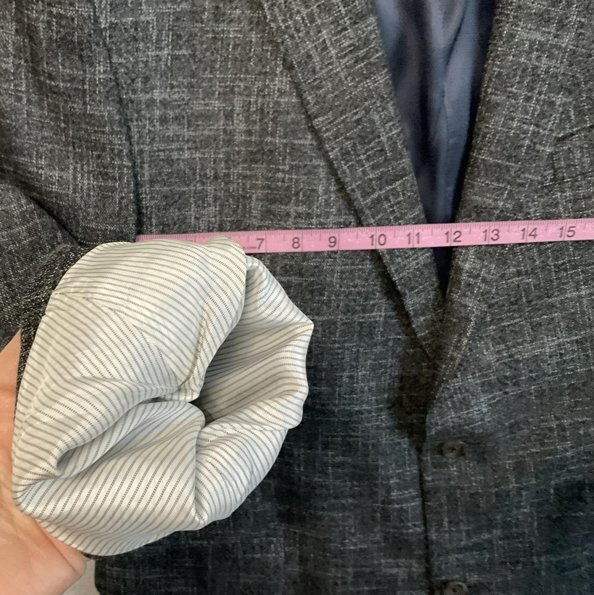 Jack Victor Sport Coat Mens 46L Gray Wool Bamboo Tweed Blazer Business Canada