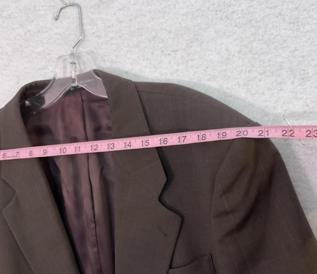 VTG Zylos George Machado Sport Coat Men 44 Brown Wool Check Blazer Lined Busines
