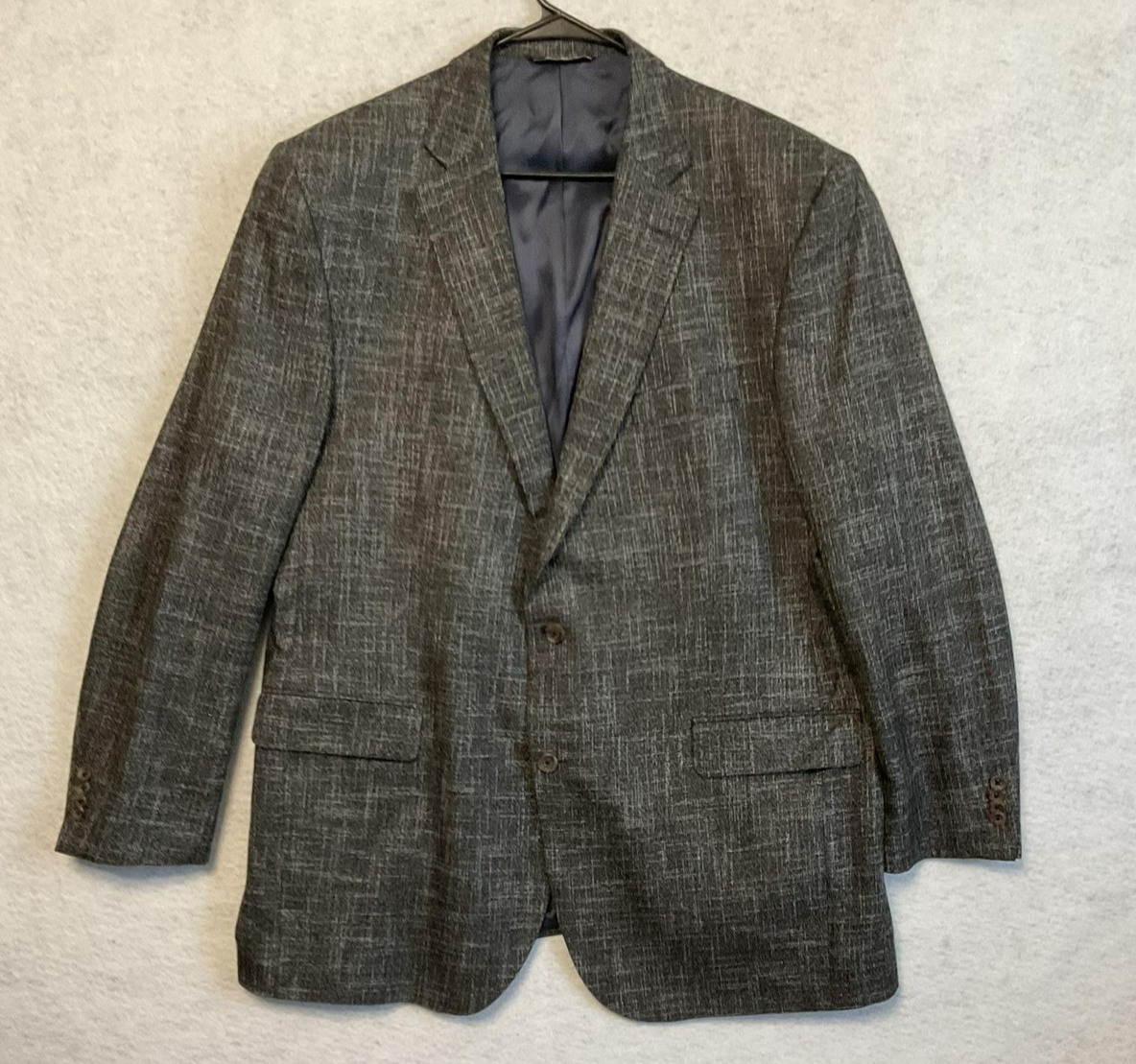 Jack Victor Sport Coat Mens 46L Gray Wool Bamboo Tweed Blazer Business Canada